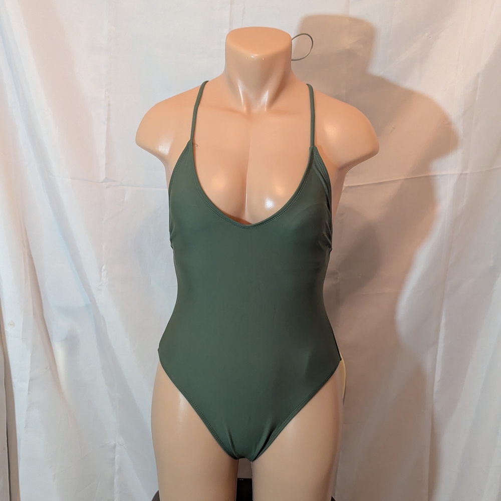 Olive Green Women's One-Piece Swimsuit